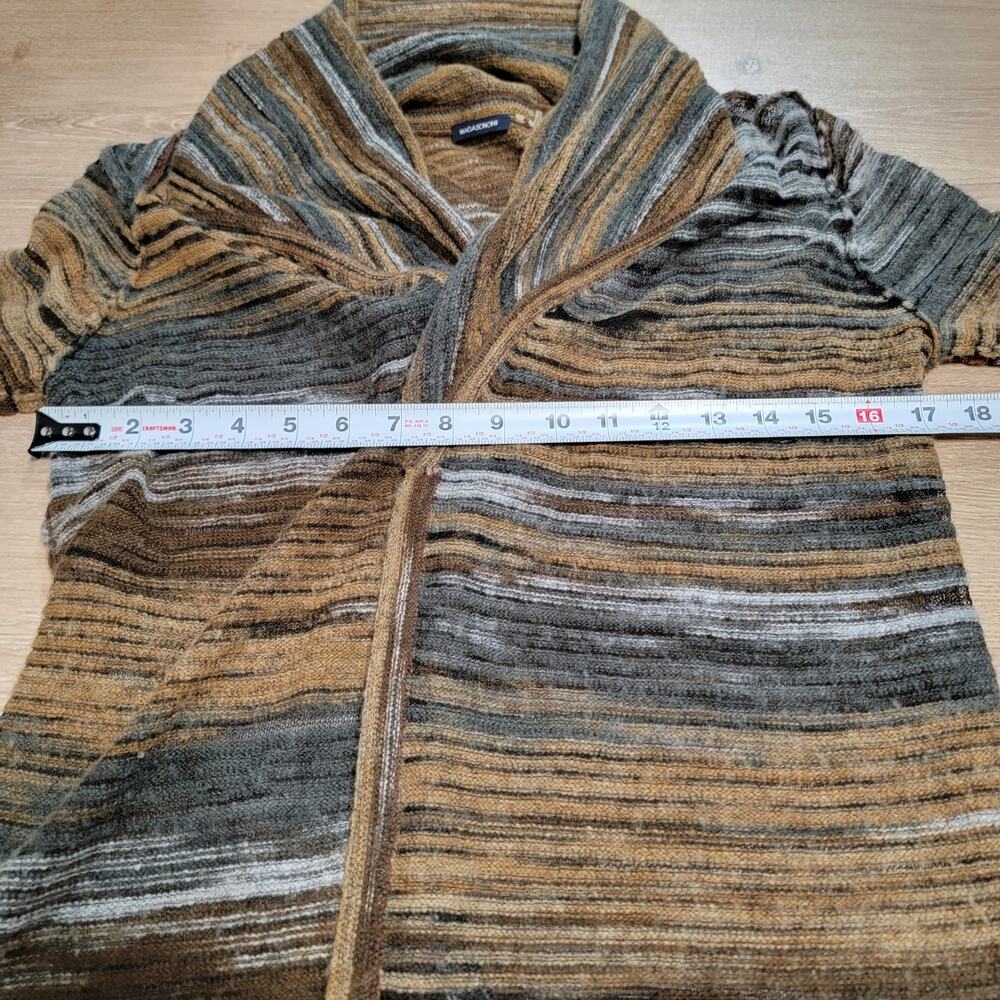 Magaschoni Wool Blend Cardigan Sweater Striped Southwestern Boho Open Front - Picture 7 of 8